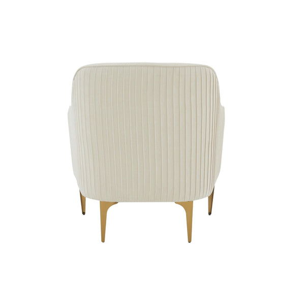 TOV Furniture Serena Velvet Accent Chair - Modern Elegance with Plush Comfort and Stylish Brushed Brass Legs Cream REN-L05112