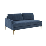 Serena Blue Velvet LAF Loveseat REN-L05120-LAF TOV Furniture