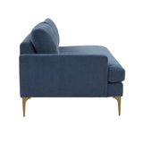 Serena Blue Velvet LAF Loveseat REN-L05120-LAF TOV Furniture