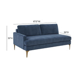 Serena Blue Velvet LAF Loveseat REN-L05120-LAF TOV Furniture