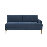 Serena Blue Velvet RAF Loveseat REN-L05120-RAF TOV Furniture