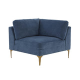 Serena Blue Velvet Corner Seat REN-L05120-W TOV Furniture