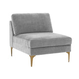 Serena Gray Velvet Armless Chair REN-L05130-AC TOV Furniture