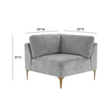 Serena Gray Velvet Armless Chair REN-L05130-AC TOV Furniture