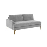 Serena Gray Velvet LAF Loveseat REN-L05130-LAF TOV Furniture