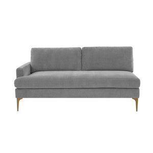 Serena Gray Velvet LAF Loveseat REN-L05130-LAF TOV Furniture