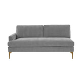 Serena Gray Velvet LAF Loveseat REN-L05130-LAF TOV Furniture