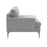 Serena Gray Velvet LAF Loveseat REN-L05130-LAF TOV Furniture