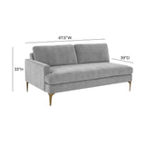 Serena Gray Velvet LAF Loveseat REN-L05130-LAF TOV Furniture