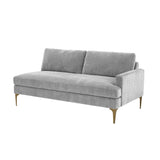 Serena Gray Velvet RAF Loveseat REN-L05130-RAF TOV Furniture