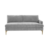 Serena Gray Velvet RAF Loveseat REN-L05130-RAF TOV Furniture