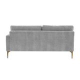 Serena Gray Velvet RAF Loveseat REN-L05130-RAF TOV Furniture