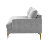 Serena Gray Velvet RAF Loveseat REN-L05130-RAF TOV Furniture