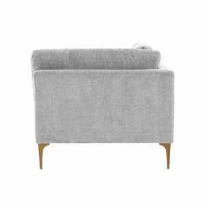 Serena Gray Velvet Corner Seat REN-L05130-W TOV Furniture