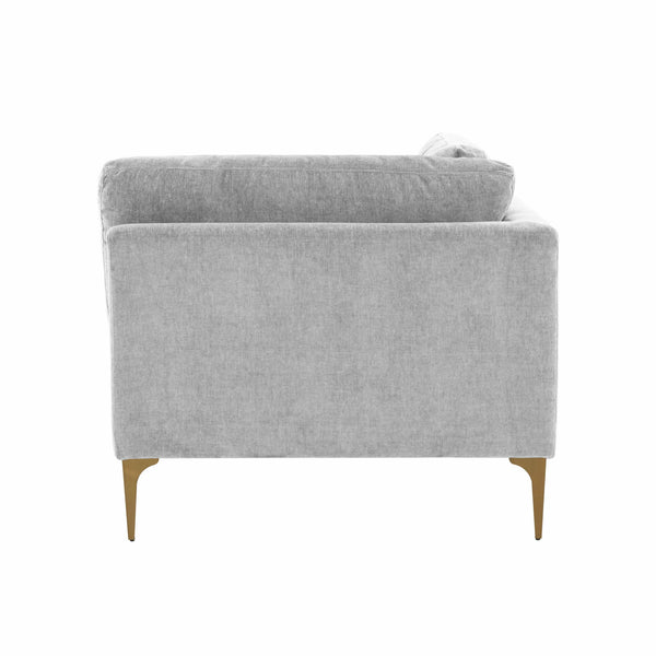 Serena Gray Velvet Corner Seat REN-L05130-W TOV Furniture