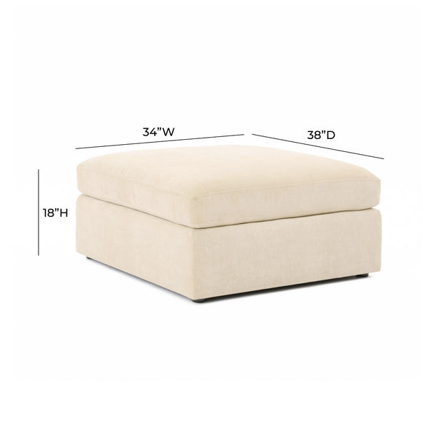 TOV Furniture Aiden-Ottoman: Timeless Comfort and Versatile Style for Your Living Room Décor and Relaxation Needs Beige REN-L06114