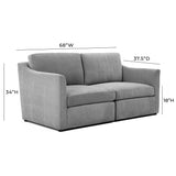 Aiden Gray Modular Loveseat REN-L06122 TOV Furniture