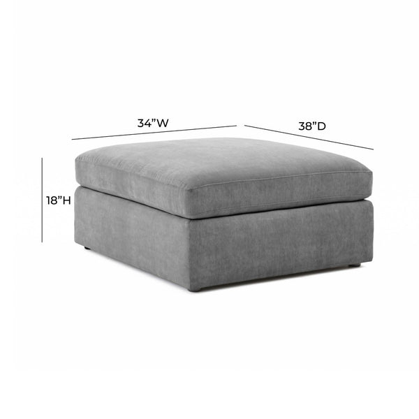 TOV Furniture Aiden-Ottoman: Timeless Comfort and Versatile Style for Your Living Room Décor and Relaxation Needs Grey REN-L06124