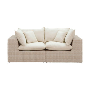 TOV Furniture Cali 80" Weather-Resistant Outdoor Modular Loveseat with Reversible Cushions & Throw Pillows REN-O11162