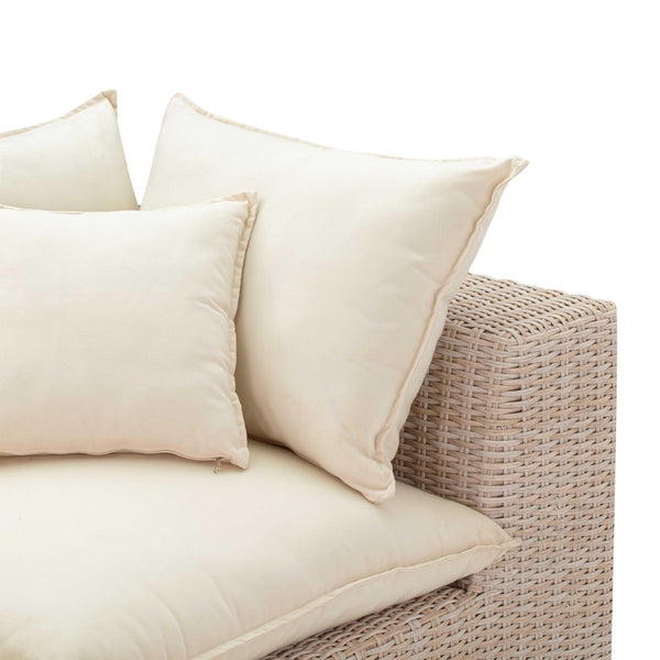 TOV Furniture Cali 80" Weather-Resistant Outdoor Modular Loveseat with Reversible Cushions & Throw Pillows REN-O11162