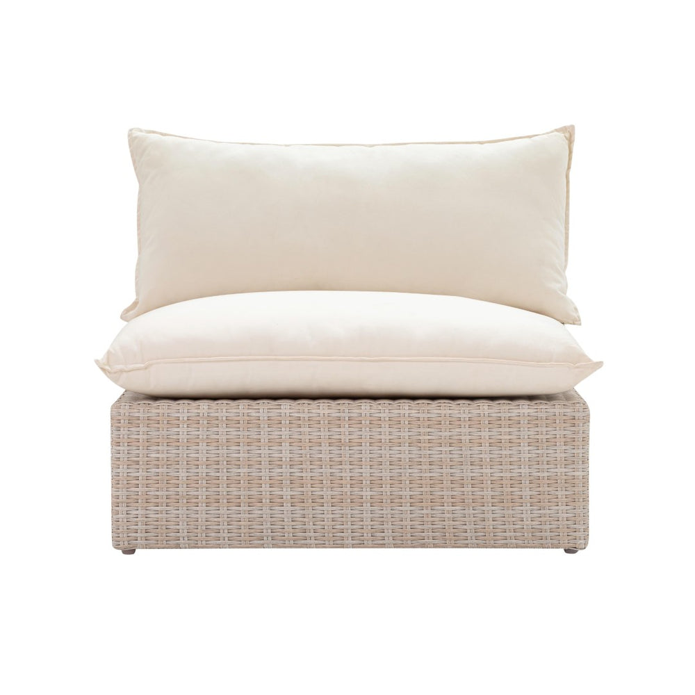 TOV Furniture Cali Natural Wicker Armless Chair - Elegant Coastal Design with Weather-Resistant Comfort & Style! REN-O11163-AC