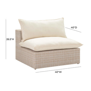 TOV Furniture Cali Natural Wicker Armless Chair - Elegant Coastal Design with Weather-Resistant Comfort & Style! REN-O11163-AC