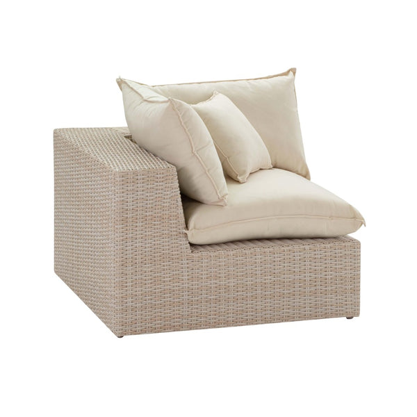 TOV Furniture Cali Natural Wicker Outdoor Corner Chair - Stylish, Weather-Resistant Comfort for Your Patio Retreat! REN-O11163-C