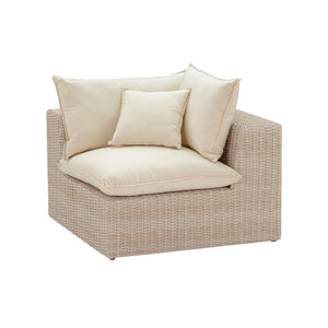 TOV Furniture Cali Natural Wicker Outdoor Corner Chair - Stylish, Weather-Resistant Comfort for Your Patio Retreat! REN-O11163-C
