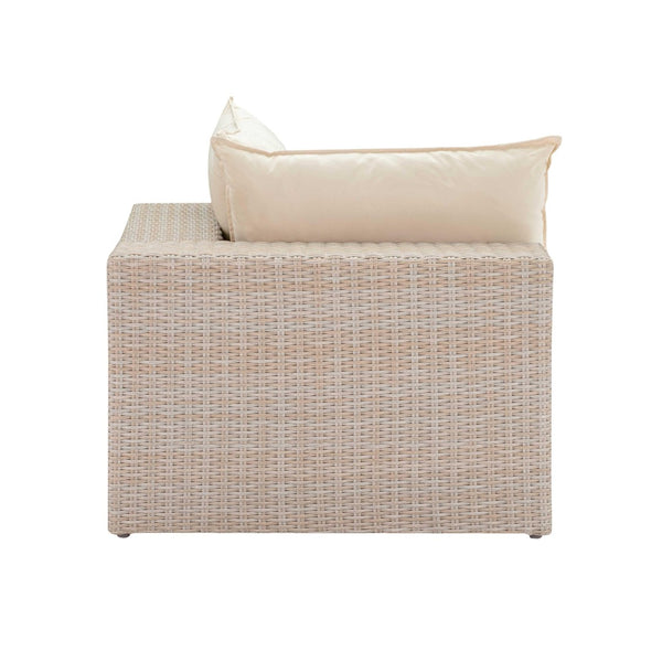 TOV Furniture Cali Natural Wicker Outdoor Corner Chair - Stylish, Weather-Resistant Comfort for Your Patio Retreat! REN-O11163-C