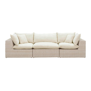 TOV Furniture Cali 120" Modular Outdoor Sofa Set - Weather-Resistant Faux Wicker with Cushions & Throw Pillows REN-O11163