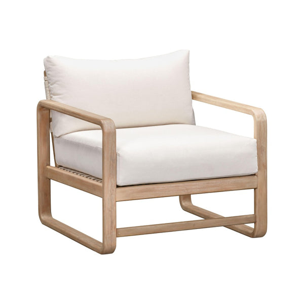 TOV Furniture Palata Cream Outdoor Accent Chair - Stylish, Durable Eucalyptus Frame with Plush Cushions for Comfort REN-O113311