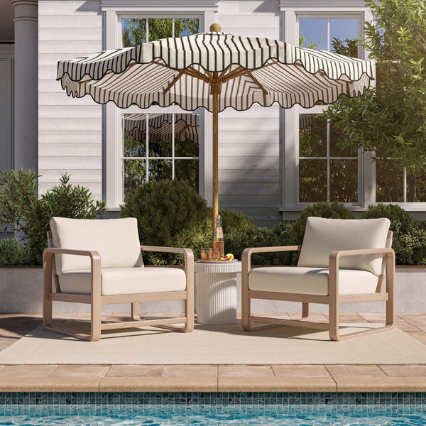 TOV Furniture Palata Cream Outdoor Accent Chair - Stylish, Durable Eucalyptus Frame with Plush Cushions for Comfort REN-O113311