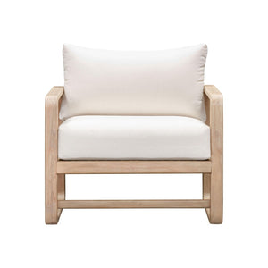 TOV Furniture Palata Cream Outdoor Accent Chair - Stylish, Durable Eucalyptus Frame with Plush Cushions for Comfort REN-O113311
