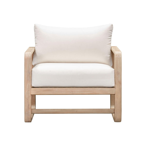TOV Furniture Palata Cream Outdoor Accent Chair - Stylish, Durable Eucalyptus Frame with Plush Cushions for Comfort REN-O113311