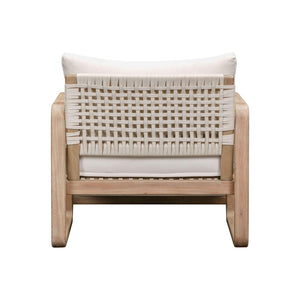 TOV Furniture Palata Cream Outdoor Accent Chair - Stylish, Durable Eucalyptus Frame with Plush Cushions for Comfort REN-O113311