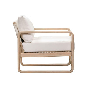 TOV Furniture Palata Cream Outdoor Accent Chair - Stylish, Durable Eucalyptus Frame with Plush Cushions for Comfort REN-O113311