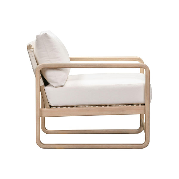 TOV Furniture Palata Cream Outdoor Accent Chair - Stylish, Durable Eucalyptus Frame with Plush Cushions for Comfort REN-O113311