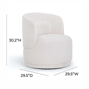 TOV Furniture Massa Textured Fabric Swivel Accent Chair - Modern Comfort with 360-Degree Movement for Any Space Beige REN-S12111