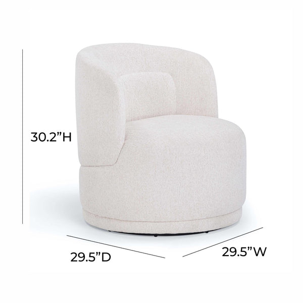 TOV Furniture Massa Textured Fabric Swivel Accent Chair - Modern Comfort with 360-Degree Movement for Any Space Beige REN-S12111