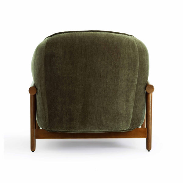 TOV Furniture Piedmont Upcycled Chenille Accent Chair – Sustainable Comfort with Stylish Ash Wood Frame Design Green REN-S1501