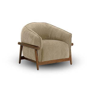 TOV Furniture Piedmont Upcycled Chenille Accent Chair – Sustainable Comfort with Stylish Ash Wood Frame Design Taupe REN-S1521