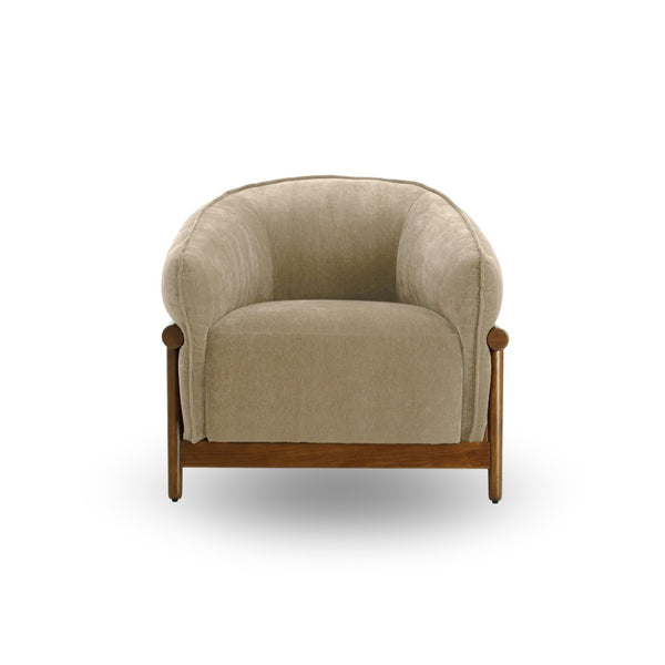 TOV Furniture Piedmont Upcycled Chenille Accent Chair – Sustainable Comfort with Stylish Ash Wood Frame Design Taupe REN-S1521