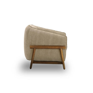 TOV Furniture Piedmont Upcycled Chenille Accent Chair – Sustainable Comfort with Stylish Ash Wood Frame Design Taupe REN-S1521