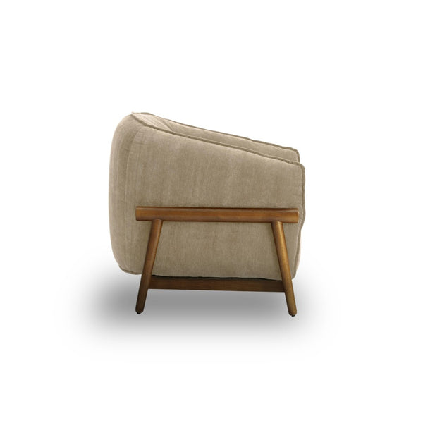 TOV Furniture Piedmont Upcycled Chenille Accent Chair – Sustainable Comfort with Stylish Ash Wood Frame Design Taupe REN-S1521