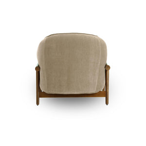 TOV Furniture Piedmont Upcycled Chenille Accent Chair – Sustainable Comfort with Stylish Ash Wood Frame Design Taupe REN-S1521