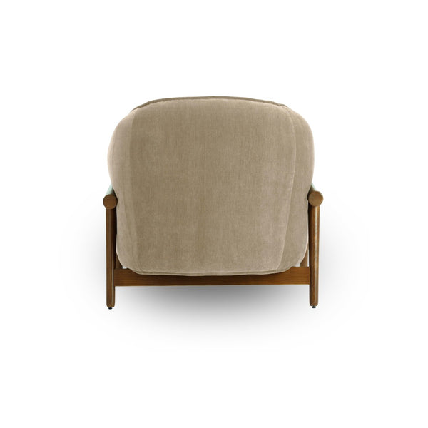 TOV Furniture Piedmont Upcycled Chenille Accent Chair – Sustainable Comfort with Stylish Ash Wood Frame Design Taupe REN-S1521