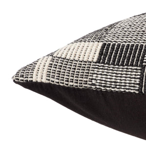 Jaipur Living Jaipur Living Wren Checkered Throw Pillow Reversible Black Cream Plush Square Accent Down PLW103994