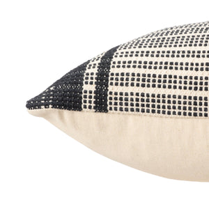 Jaipur Living Jaipur Living Zita Cotton Lumbar Pillow Cream Black Stripe Sofa Bed Accent Poly Fill PLW103999