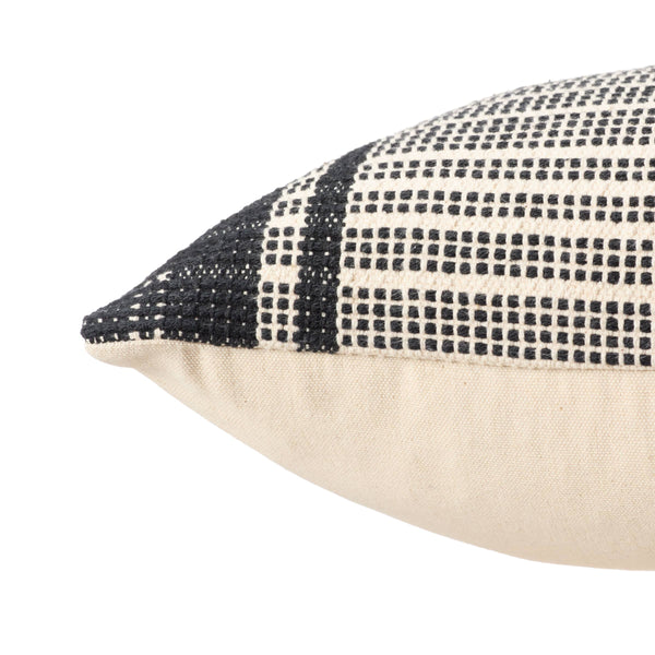 Jaipur Living Jaipur Living Zita Cotton Lumbar Pillow Cream Black Stripe Sofa Bed Accent Poly Fill PLW103999