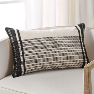 Jaipur Living Jaipur Living Zita Cotton Lumbar Pillow Cream Black Stripe Sofa Bed Accent Poly Fill PLW103999